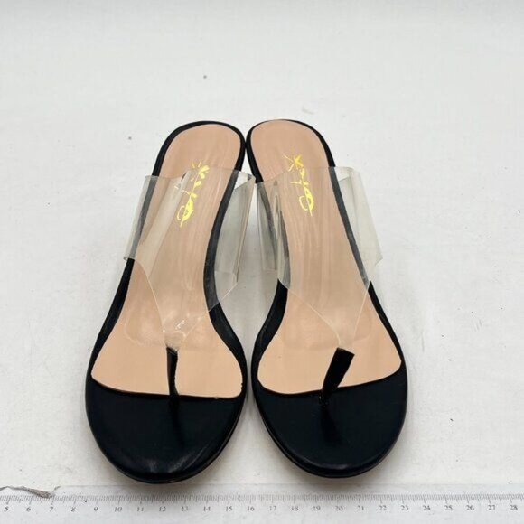 XYD Women Fashion Thong Mid Heel Sandals Casual Flip Flops Open Almond Toe Daily - Picture 1 of 7